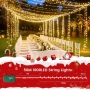 ELKTRY 1000 LED 50 м. външни коледни светлини на батерии 8 режима – топло бяло, снимка 5