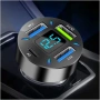 Универсално зарядно за кола с 4 USB порта + Type-C PD & QC 3.0 и дигитален волтметър, 12-24V 10009, снимка 3