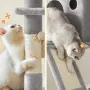 Драскалка за котки Light Gray 206 см – XXL катерушка с 2 къщички, хамак и площадки, снимка 3