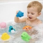 6549 Комплект мини гумени играчки за баня Животни, 7 броя, снимка 3