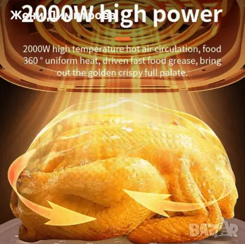 Фритюрник с горещ въздух Sokany SK-ZG-8043 - 8 л, 2000 W, снимка 4 - Фритюрници - 55542357
