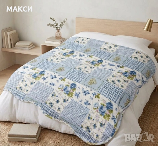 Прекрасно голямо леко полиестерно шалте с извити краища в красив флорален винтидж десен