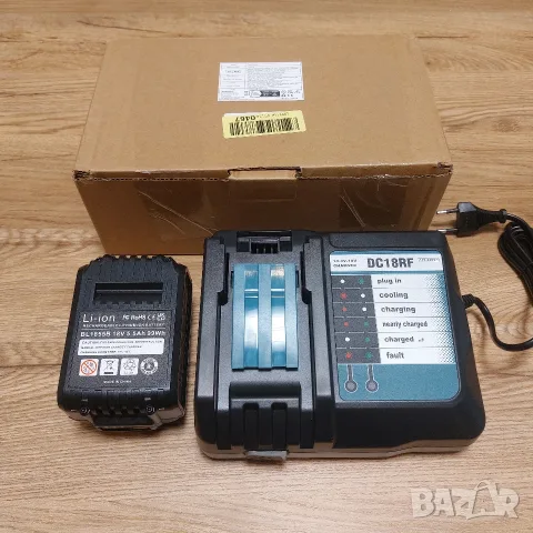 НОВО! Комплект Бързо Зарядно DC18RF + Усилена Батерия 18V 5.5Ah BL1855B за Makita LXT, снимка 6 - Други инструменти - 55395172