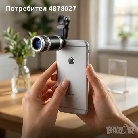 Универсален телескоп обектив за телефон 8x оптично увеличение + щипка, снимка 5 - Стойки, 3D очила, аксесоари - 55381526
