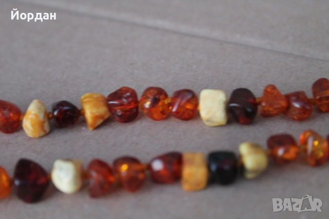 Кехлибарена огърлица със сребърна закопчалка, снимка 4 - Колиета, медальони, синджири - 54044136