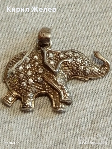 Сребърен медальон с формата на слон 🐘 и кристали амулет за здраве 14154, снимка 8 - Колиета, медальони, синджири - 55005804