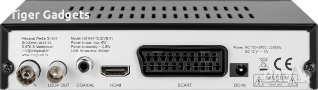 Комплект приемник Megasat HD 644 T2 + Comag D2 A T2 Активна DVB-T2 Антена + HDMI Кабел, снимка 4 - Приемници и антени - 54942711