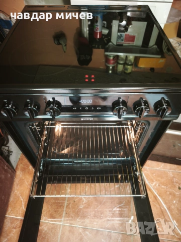 Черна свободно стояща печка Gorenje , снимка 9 - Печки, фурни - 54720366