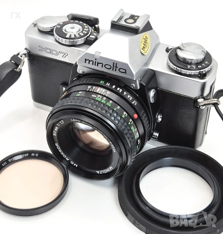  Minolta XD7 + обектив MD Rokkor 50mm f1.7 + филтър B+W