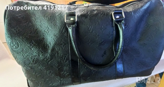  Луксозна пътна чанта Louis Vuitton (тип Keepall), снимка 3 - Раници - 54176867
