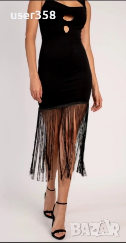 Елегантна рокля с ресни