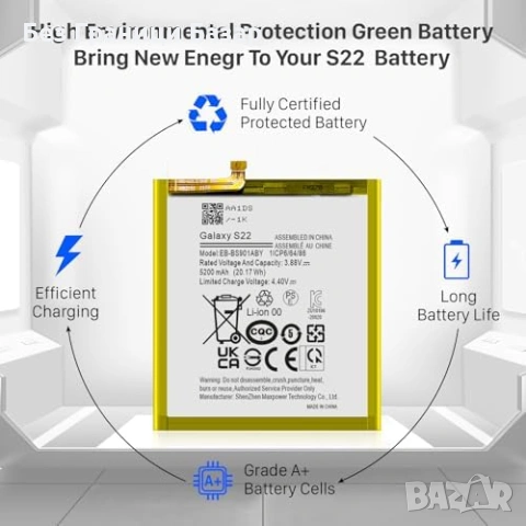 Нова Батерия за Samsung Galaxy S22 5G 5200mAh EB-BS901ABY с инструменти Ремонтен комплект, снимка 5 - Резервни части за телефони - 54719333