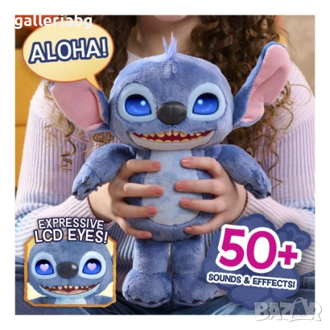 Интерактивен Плюшен Stitch Many Moods със Звуци, LCD Очи и Над 50 Реакции, снимка 4 - Плюшени играчки - 55016444