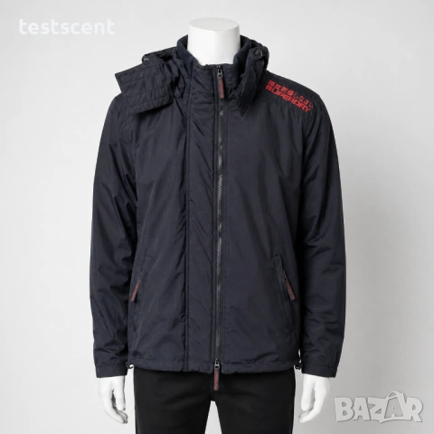 Мъжко яке тип ветровка Men’s Superdry Windbreaker Jacket – M Medium черно и червено