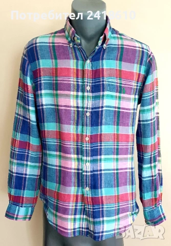 POLO Ralph Lauren Len/ Лен Slim Fit Mens Size S  ОРИГИНАЛ! Мъжка Ленена Риза., снимка 12 - Ризи - 54465315