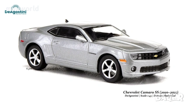 Chevrolet Camaro SS 2010 - мащаб 1:43 на DeAgostini моделът е нов в блистер, снимка 8 - Колекции - 54441152