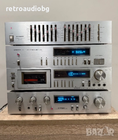 🔉ТОП ретро аудио сет PIONEER синя серия - слим - усилвател, тунер,  дек и еквалайзер🔈