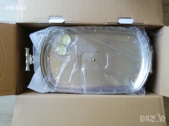 Съд за топло сервиране Бен Мари (Food Warmer) 3L – Инокс със златно, снимка 2 - Съдове за готвене - 55475008