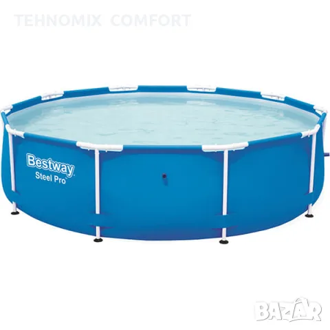 Сглобяем басейн Bestway Steel Pro d 305 cm x 76 cm с рамка Кръгъл 4678 L Син, снимка 2 - Басейни и аксесоари - 55434935