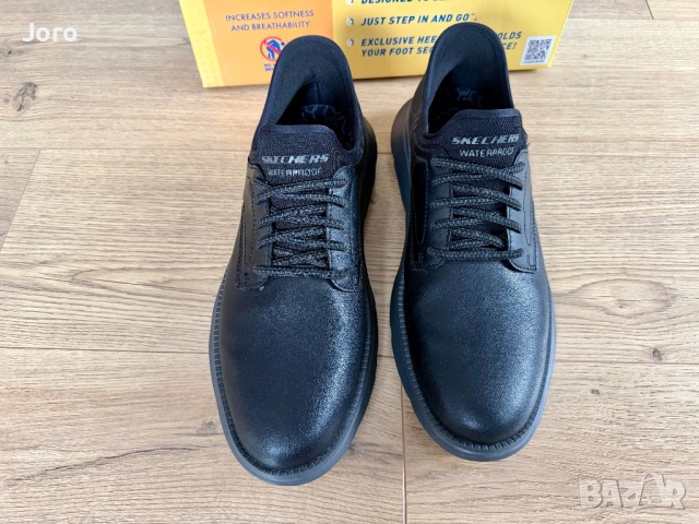 Skechers, кожени обувки, черен, 42.5, снимка 2 - Ежедневни обувки - 54634980
