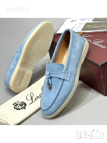 Loro Piana Сини Мокасини Естествен Велур 36-44 Номер 