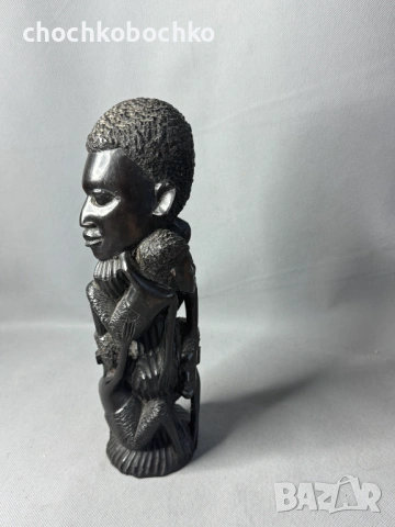 Стара Ръчно изработена африканска фигурка Абанос 27 см