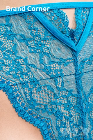 Hunkemöller дантелено дамско долнище 2XL в тюркоазено син цвят, снимка 3 - Бельо - 54533026