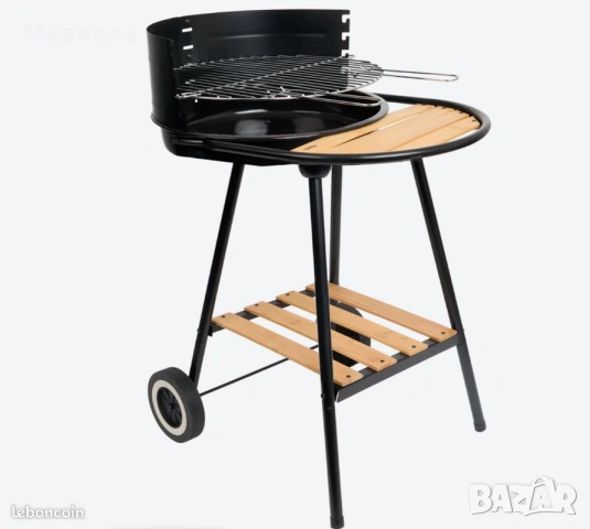 Барбекю Big Jeff 72 x 49 x 82 см – със странична бамбукова масичка