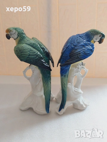 Прекрасен лот от четири папагала на немската фирма Карл Енс (Karl Ens)., снимка 13 - Антикварни и старинни предмети - 54238031