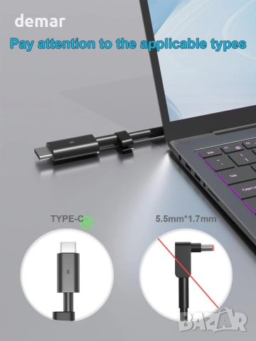 100W USB-C зарядно за лаптоп, съвместимо с Dell Pro Max/Precision/XPS/Inspiron/Latitude, снимка 2 - Друга електроника - 54420799