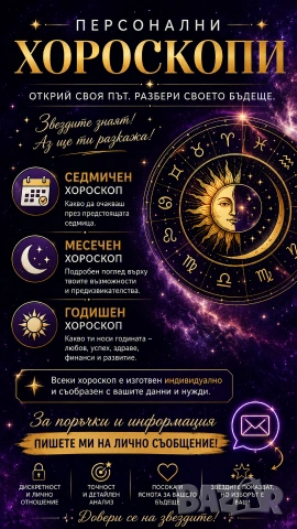 Изготвяне на седмичен,месечен и годишен личностен хороскоп 