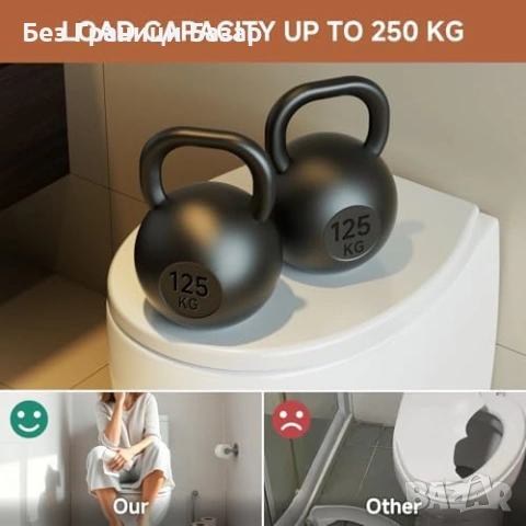Нова Бяла тоалетна седалка Soft Close UF универсална O Shape антибактериална за баня wc, снимка 5 - Други стоки за дома - 54468391