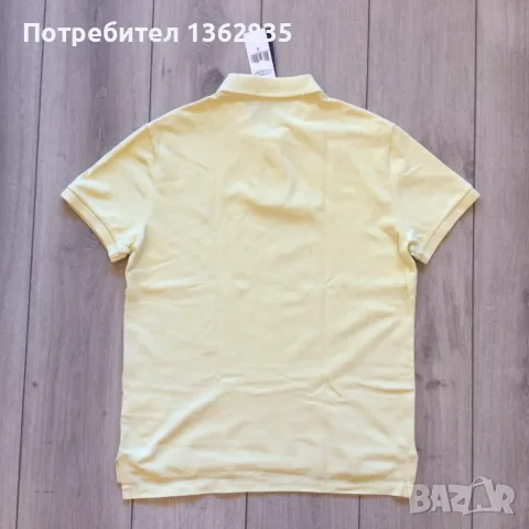 НОВА оригинална жълта тениска с яка POLO RALPH LAUREN custom slim fit размер M от САЩ, снимка 7 - Тениски - 55538845