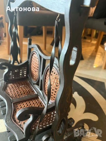  Предлагам старинна, дървена, двойна ретро люлка за кукли, снимка 3 - Антикварни и старинни предмети - 54018476