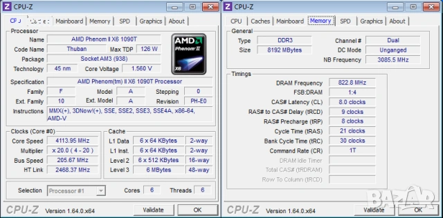 Продавам Процесор Phenom II X6 1090T, снимка 2 - Процесори - 54567503