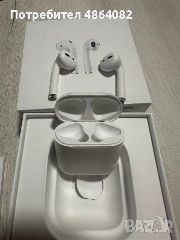 Безжични слушалки Apple - AirPods2 with Charging Case, TWS, бели, снимка 5 - Безжични слушалки - 54998762