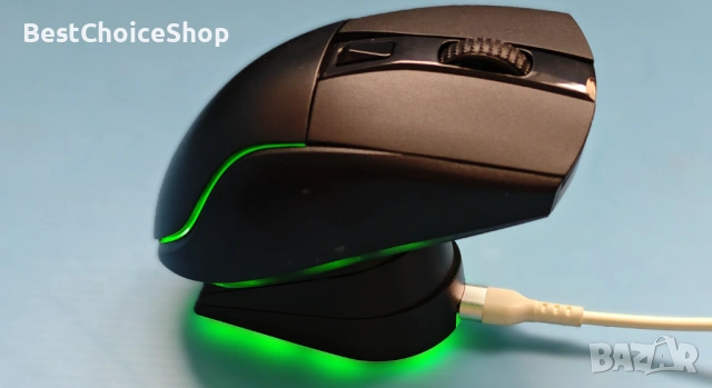 Геймърска безжична мишка KLIM Blaze X RGB, със станция за зареждане +дълготрайна батери+до 12000 DPI, снимка 9 - Клавиатури и мишки - 54260060