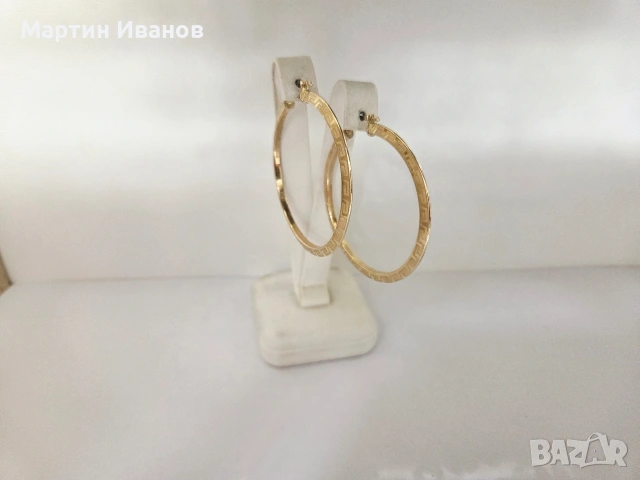 Златни обеци халки с мотив