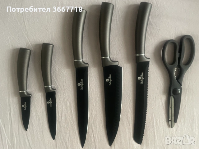 Неупотребяван комплект ножове Berlinger със стойка 7 части, снимка 2 - Прибори за хранене, готвене и сервиране - 54234763