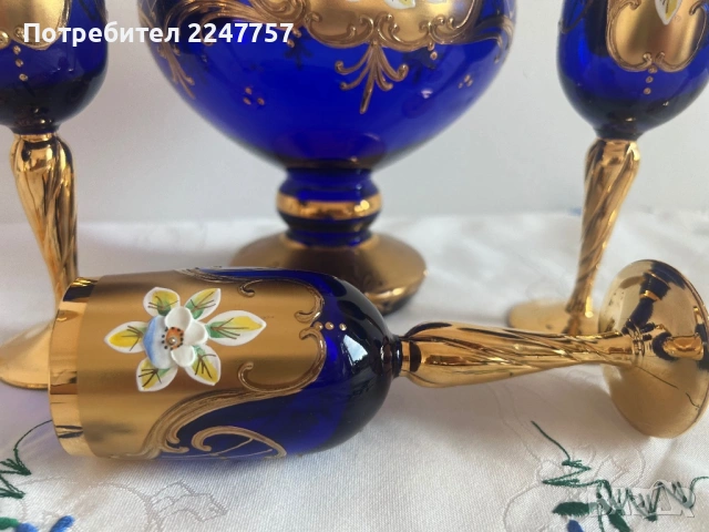 Бохемски сервиз, снимка 4 - Антикварни и старинни предмети - 54944894