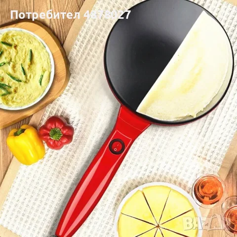 Електрически тиган за палачинки и пролетни рулца. Диаметър - 200 мм. Не се изисква мазнина. Превключ, снимка 15 - Други - 55373337