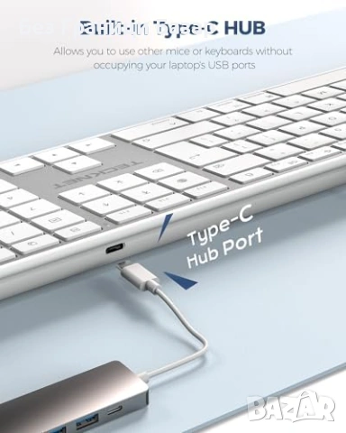 Нова жична USB Type-C клавиатура за лаптоп MacBook iMac Mac mini QWERTY UK, снимка 4 - Клавиатури и мишки - 54233869