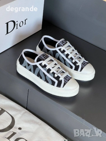 👟Дамски Маратонки Miss Dior Бяло и Черно , снимка 3 - Маратонки - 54791159
