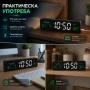 Модерен дигитален настолен часовник с термометър и голям дисплей офис електронен температура дата, снимка 4