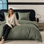 Комплект спално бельо 160x200 см с 2 калъфки 70x80 см, сатенени райета, микрофибър/памук, с цип, хип, снимка 3