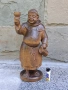Красива Стара Дървена Фигура Монах , снимка 2