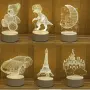 Холограмна 3D LED нощна лампа, 4W, 220V Модели:  Вариант 1: Медуза; Вариант 2: Айфеловата кула; Вари, снимка 15