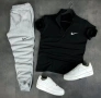 Мъжки комплект Nike – Поло тениска + Панталон! 👕👖🖤, снимка 4