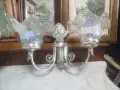 Уникални италиански посребрени аплици викториански стил. Мурано ръчно духано цветно стъкло, снимка 8