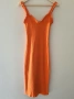 Zara оранжева рипсена миди рокля размер S дамска bodycon рокля, снимка 2